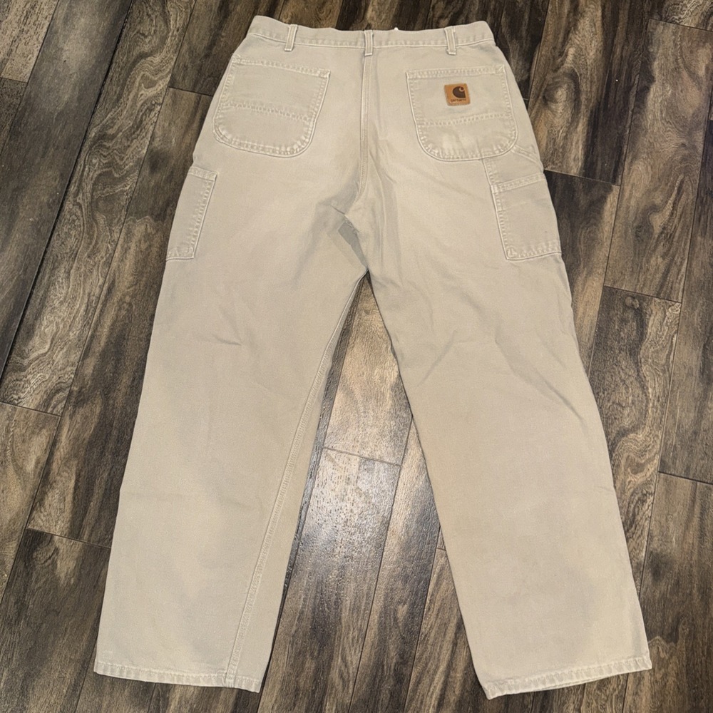 Carhartt Pants Mens 36x32 Gray B11 Original Dungaree Fit Work Carpenter Canvas - Picture 6 of 9